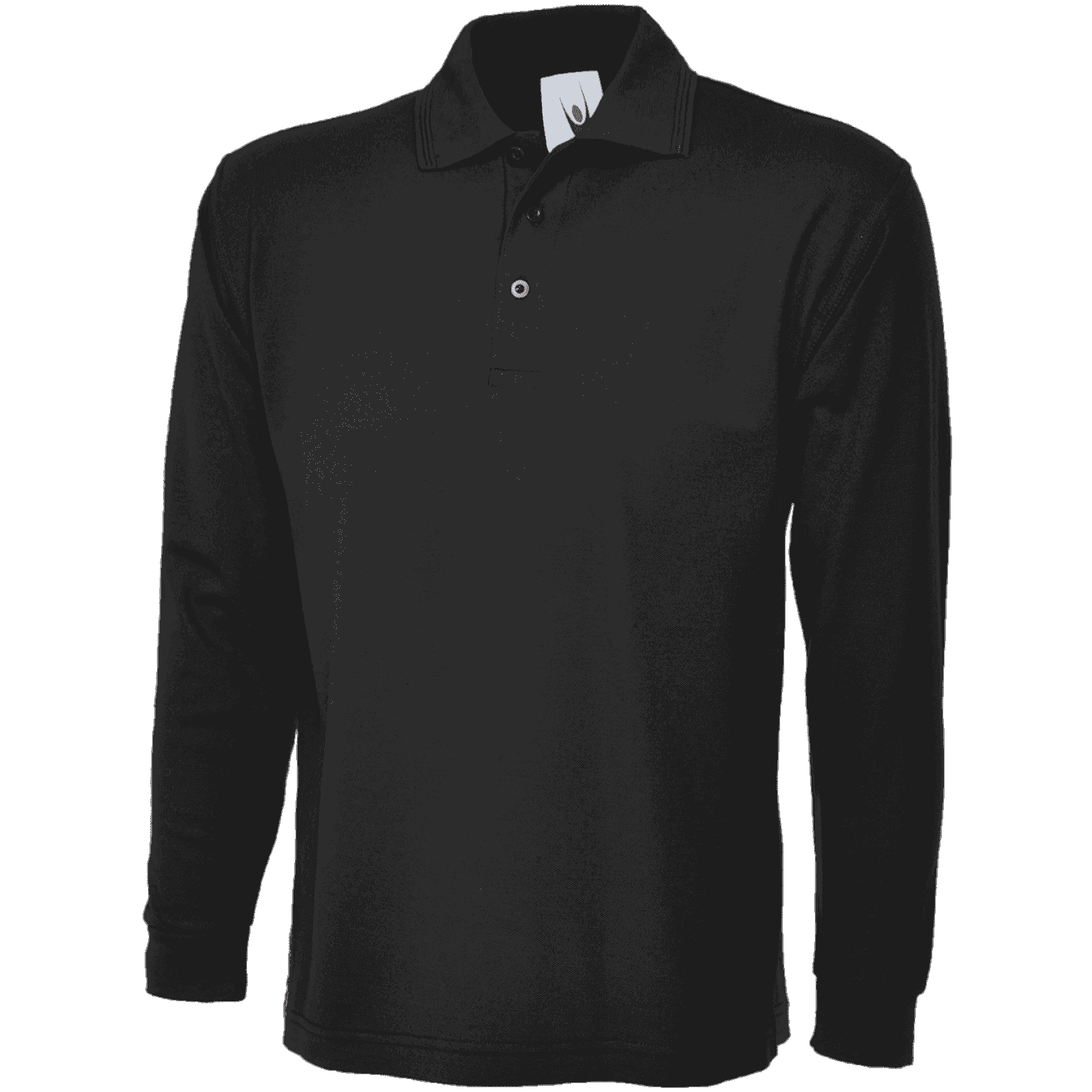Long Sleeve Polo Shirt Uneek UC113 Black