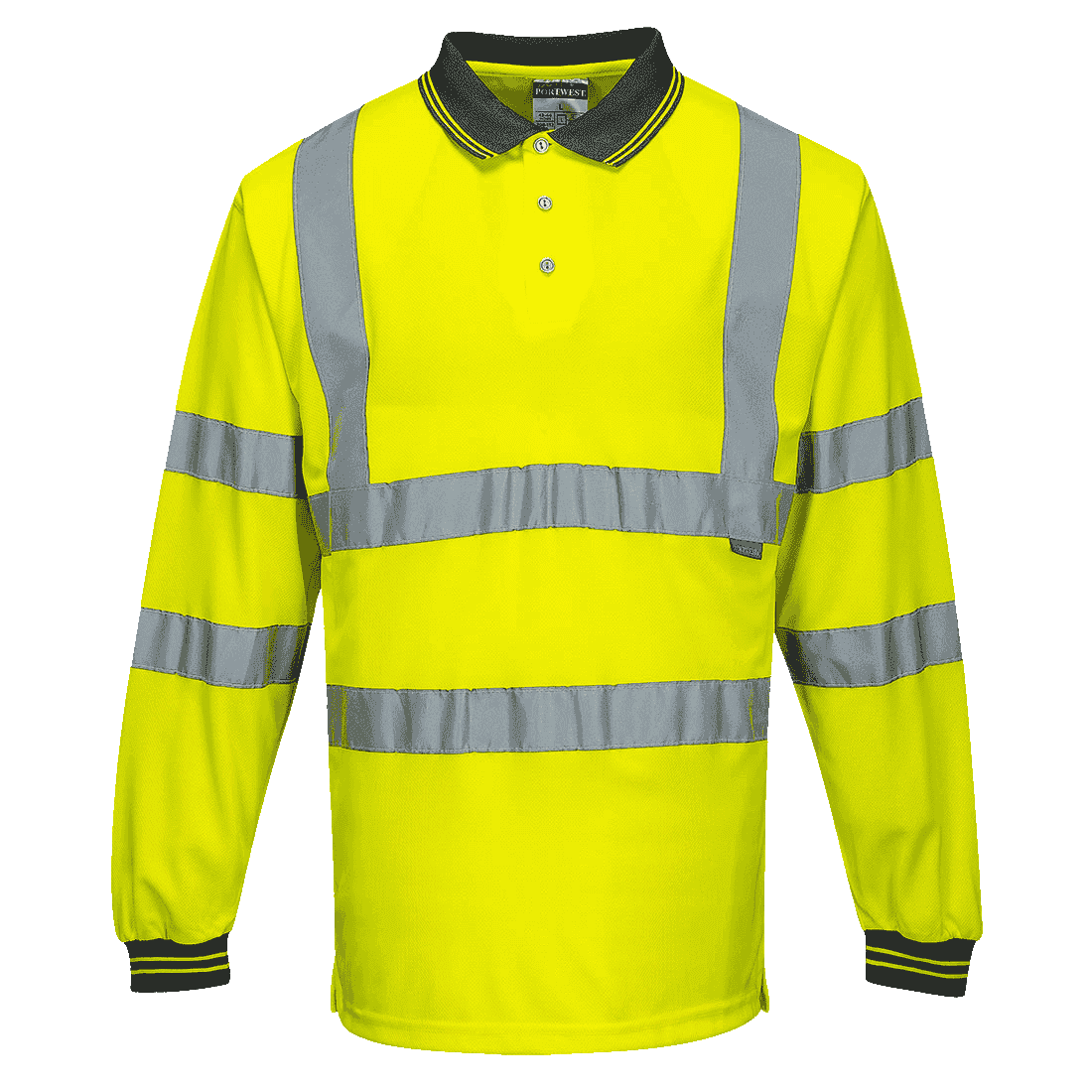 Long Sleeve Hi-Vis Polo Shirt S277 Portwest Yellow