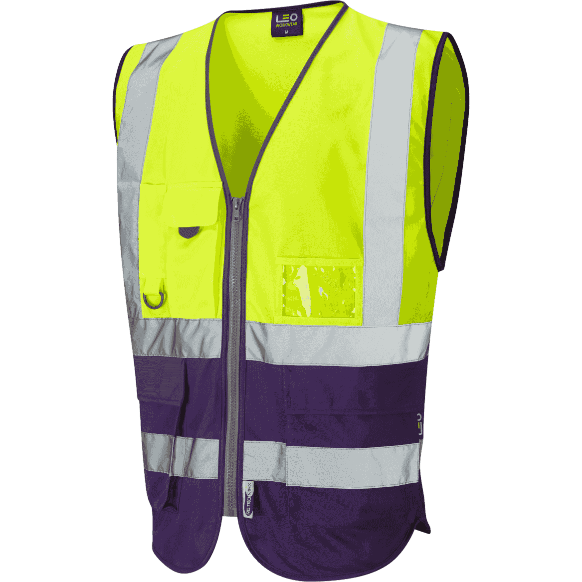 Lynton Superior Hi-Vis Vest Class 1 Leo Workwear Yellow|Purple