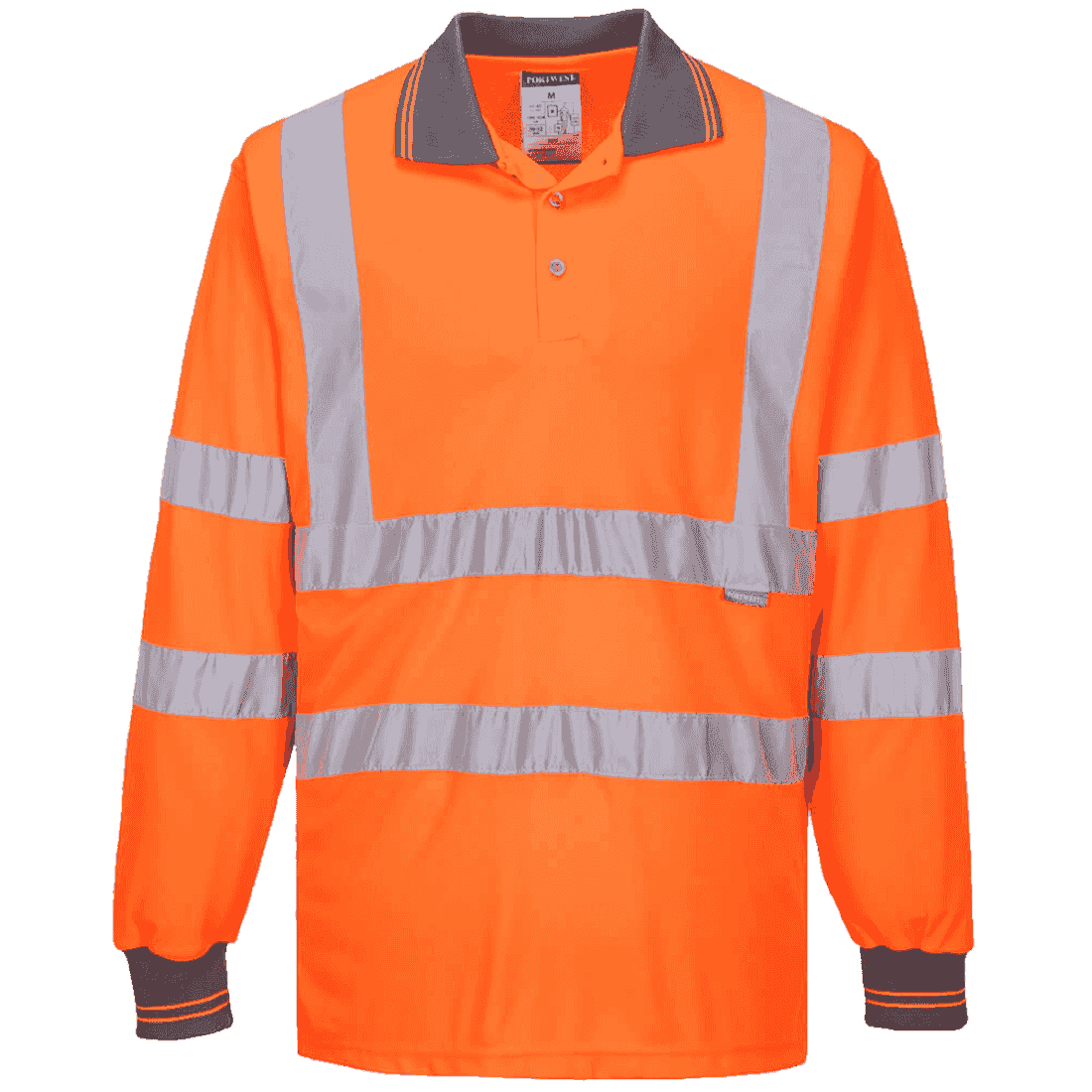 Long Sleeve Hi-Vis Polo Shirt S277 Portwest Orange